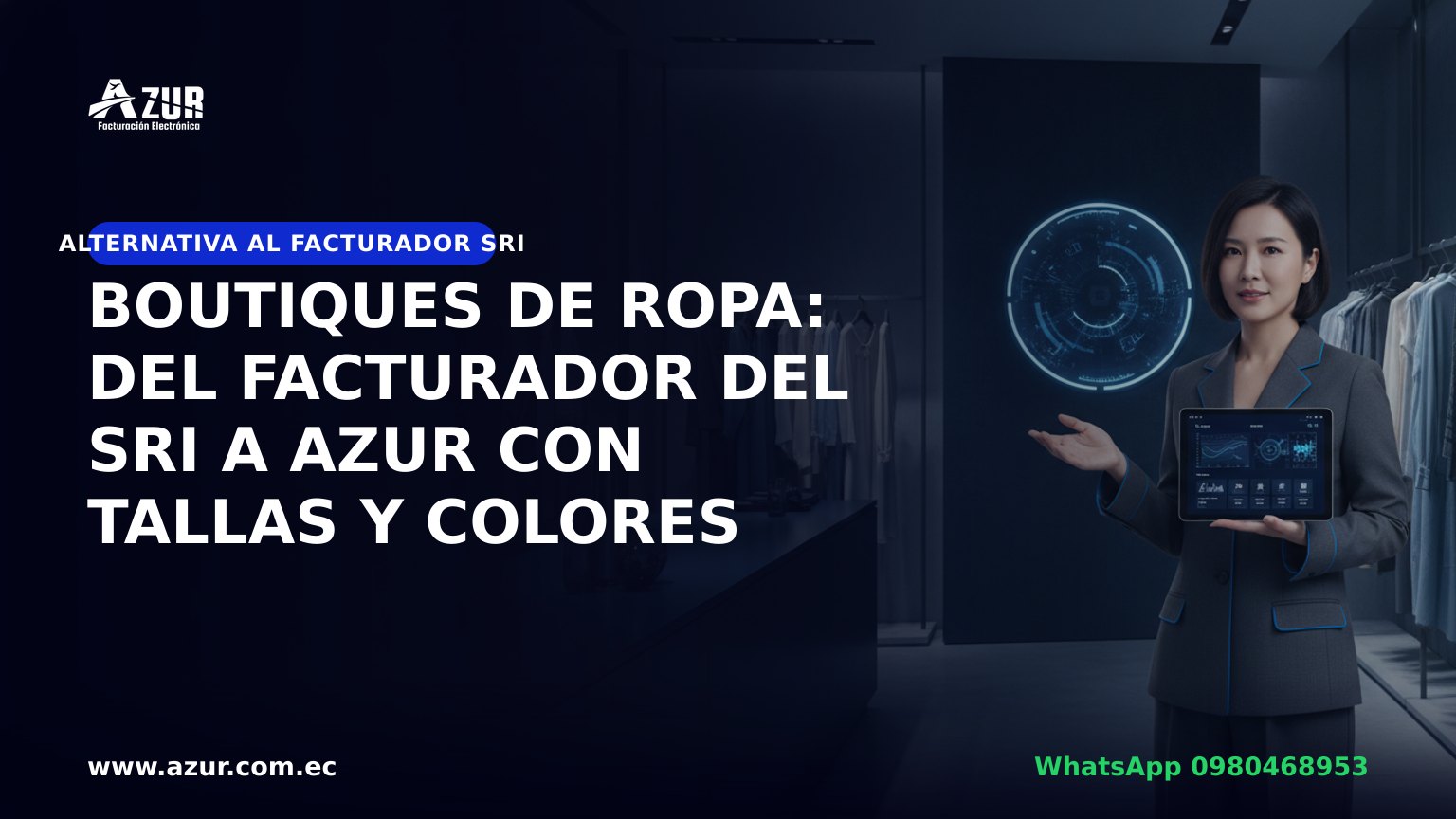 Boutiques de ropa: del Facturador del SRI a AZUR con tallas y colores