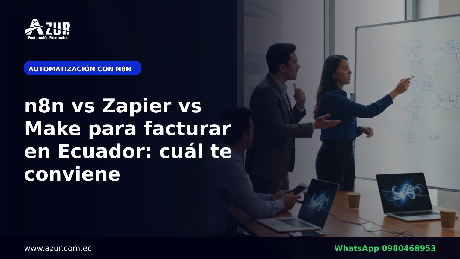 n8n vs Zapier vs Make para facturar en Ecuador: cuál te conviene