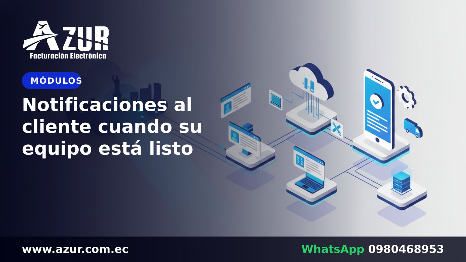 Notificaciones al cliente cuando su equipo está listo