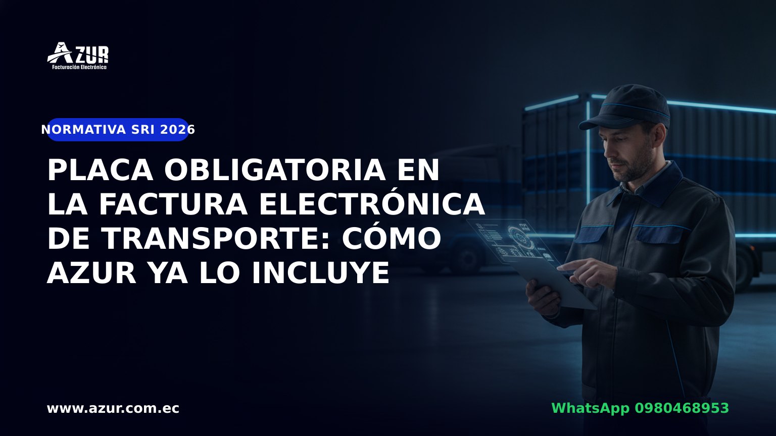 Placa obligatoria en la factura electrónica de transporte: cómo AZUR ya lo incluye