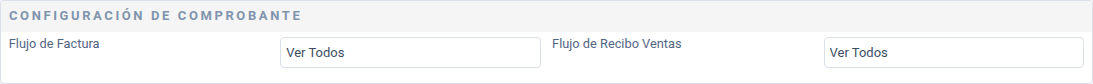 Bloque Configuración de Comprobante con Flujo de Factura
