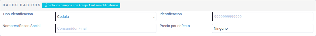 Campo Precio por defecto en la ficha del cliente