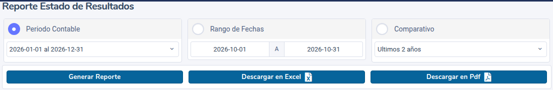Opciones del Estado de Resultados